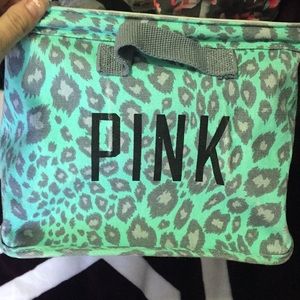 Victoria secret pink large mint leopard storage